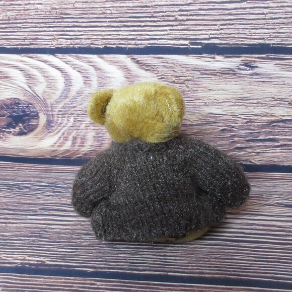 Boyds Bear Jointed Plush Light Brown Fur in brown Sweater - Vintage 1994 - Picture 5 of 6